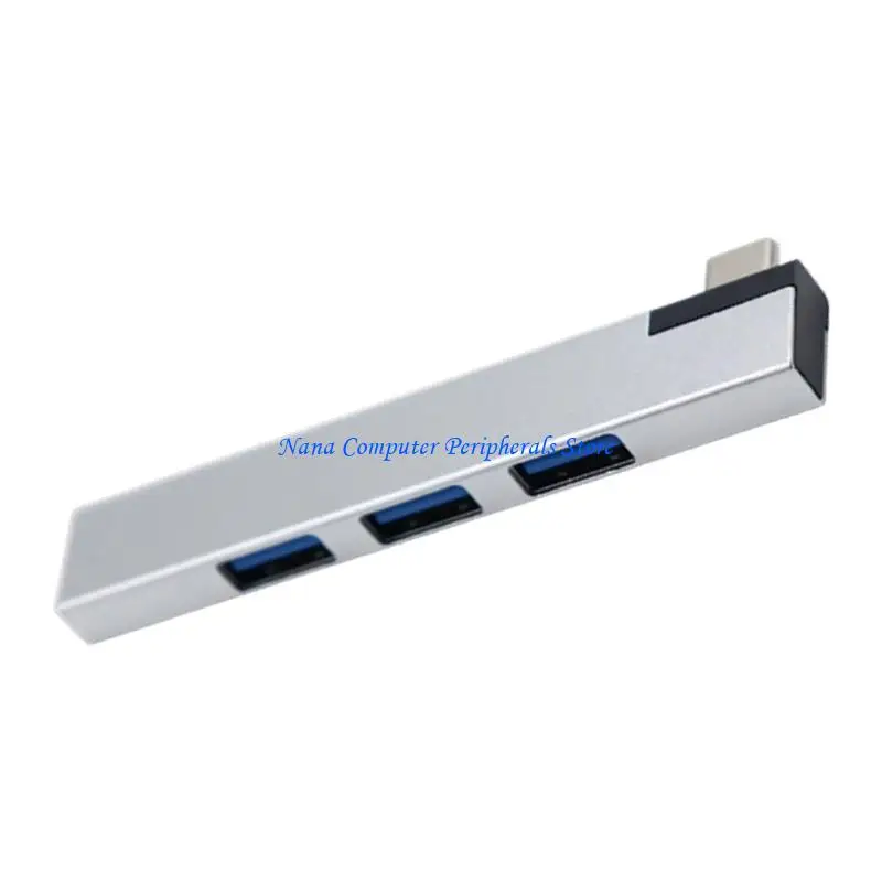 F68C 90 Degree Type C Hub Docking Station 4 Port USB3.0 Data Transfer Expander for Laptop Consoles Computer Accessories
