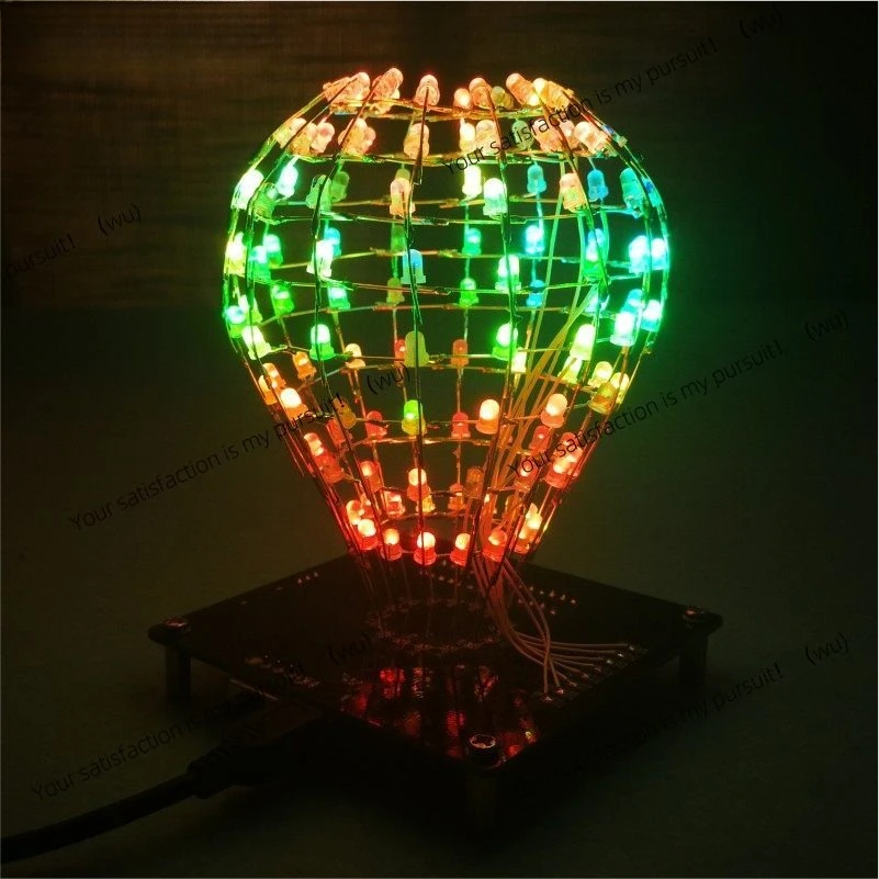 Ping An Fruit Light Cube DIY Kit Colorful LED Music Spectrum Creative Electronic Welding Production Parts Component Package