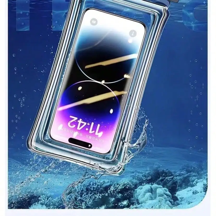 Bolsa impermeable para teléfono, funda transparente con pantalla táctil para snorkel, natación, playa, fotografía subacuática