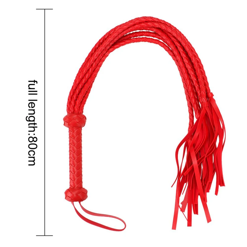 Genuine Leather Tassel Horse Whip With Handle Flogger Equestrian Whips Teaching Training Riding Whips