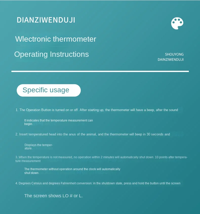 1 Stück Professionelles Elektronisches Rektalthermometer für Haustiere (Katzen, Hunde) – Schnelltest für Klinik, Zuhause, Veterinärmedizin, Tierhaltung – Detail 14