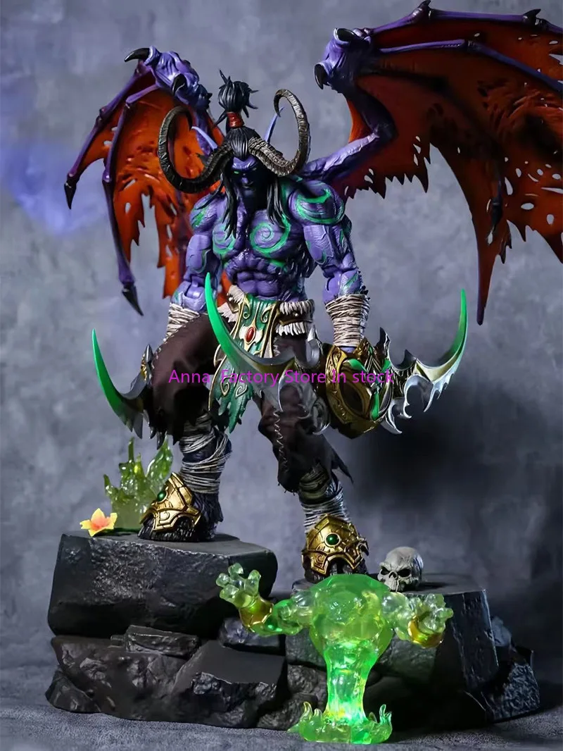 In stock 25cm World of Warcraft 2nd Generation Demon Hunter Illidan Anime Action Figure Collectible Model Ornament