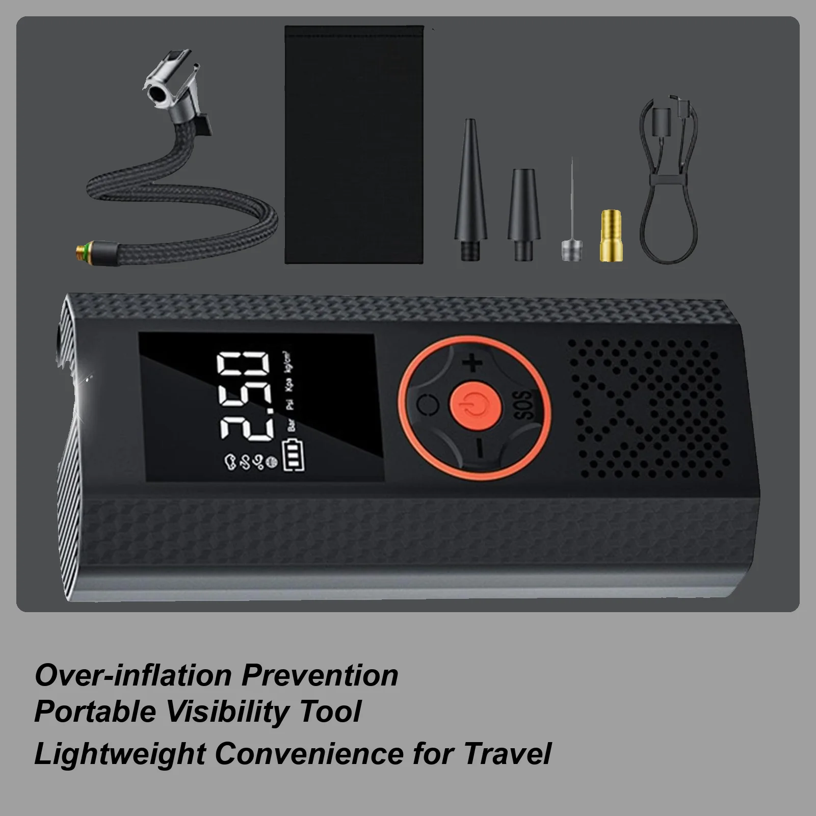 

Tire Inflator Rechargeable Cordless Tool Kit Car Tire Inflator Bike Pump For Motorcycle Bike Vehicle Electric Scooter Inflatable