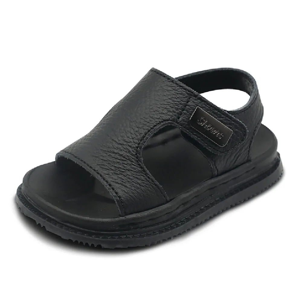 Sommer Strands andalen für Jungen koreanischen Stil 2024 Mode Kinderschuhe Pu Leder Anti-Rutsch-Kinderschuhe mit weichen Sohlen