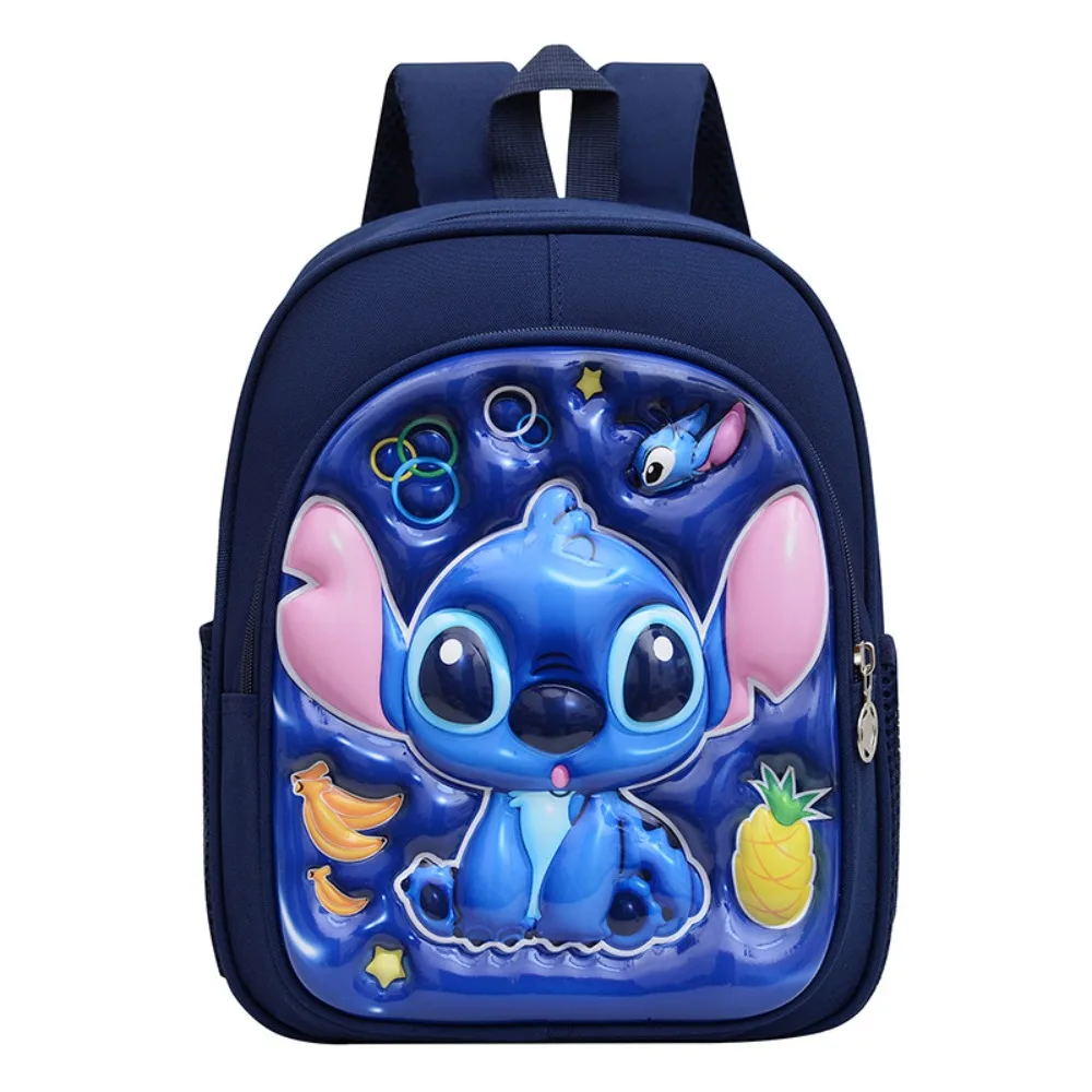 Disney Children\'s 3D Cartoon Hard Shell School Backpack New Stitch Cartoon Pattern Lightweight Lighten The Burden Kids Backpack