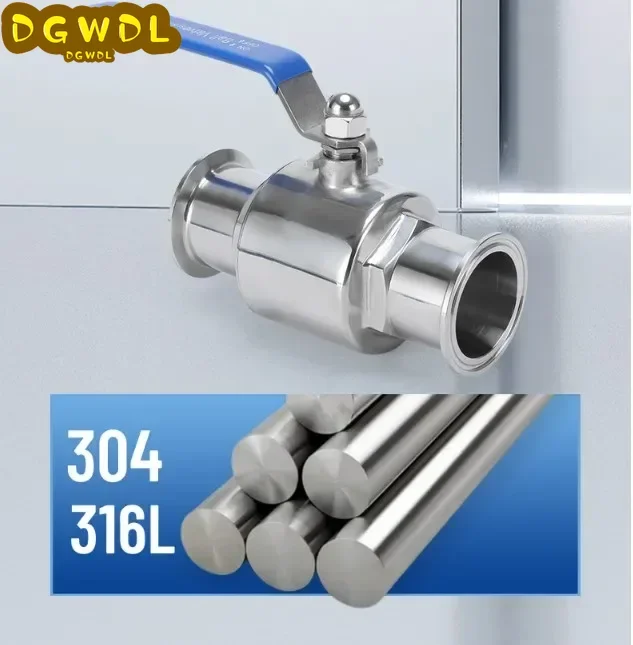 3/4" 1" 1-1/4" 1-1/2" 2" 304 Stainless Steel Sanitary Straight Ball Valve For Food Homebrew Diary Product 9/25/32/38/51mm