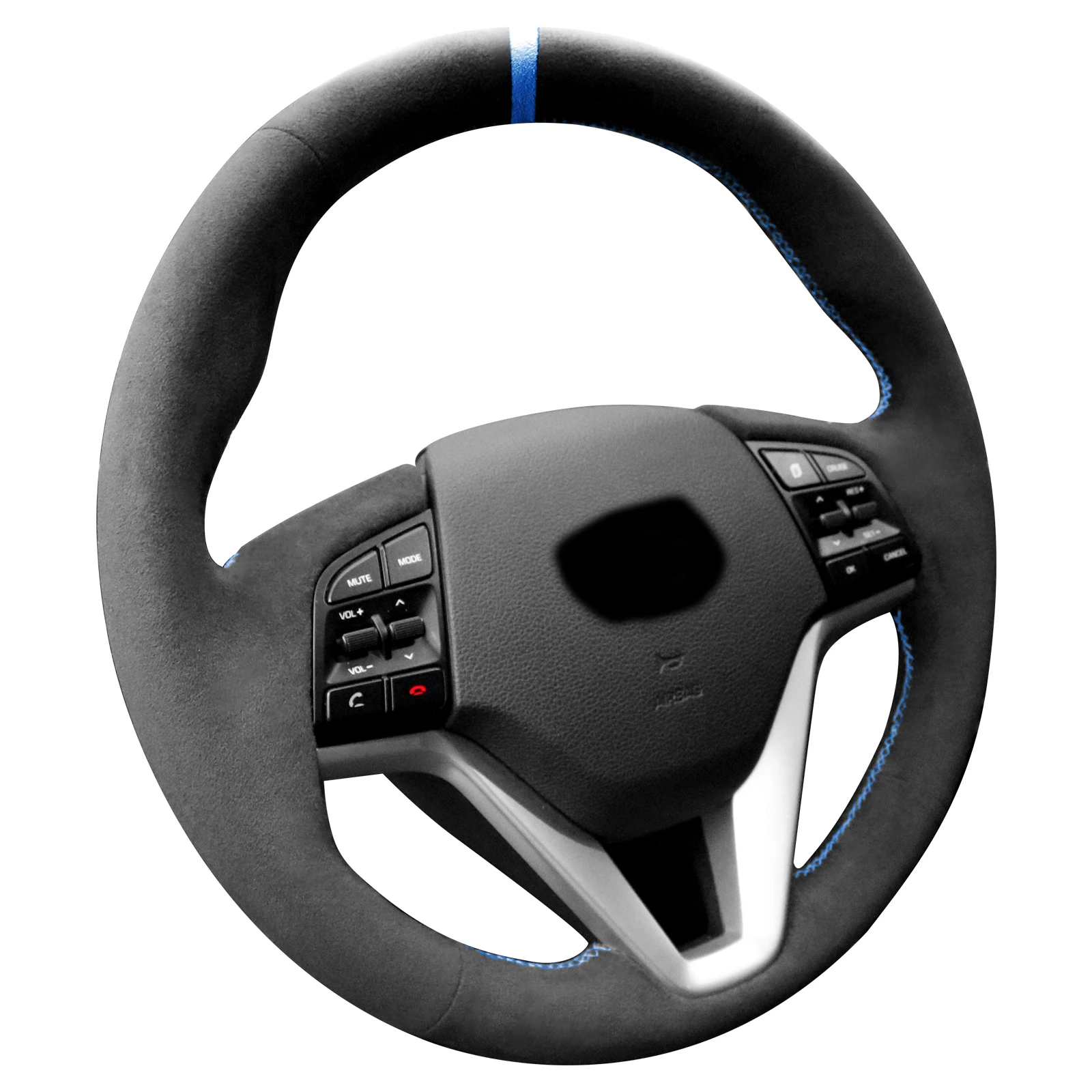 Alfanxi Hand Stitch Alcantara Steering Wheel Cover Compatible with Hyundai Tucson 2016-2023