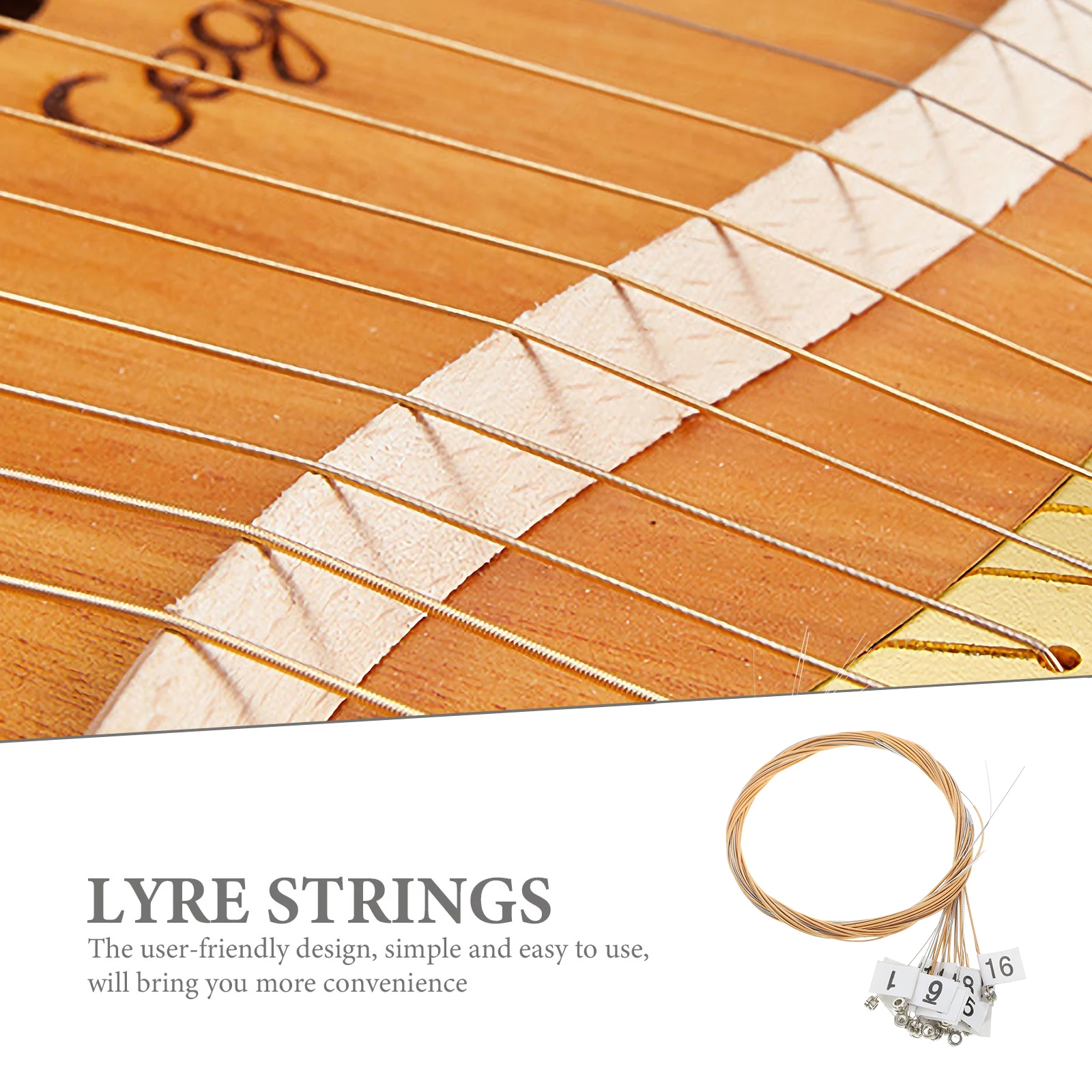 

1Set Lyre Harp String Set Exquisite Workmanship Crisp Sound Practical Durable Instrument Fittings Accessory Lyre Harp String