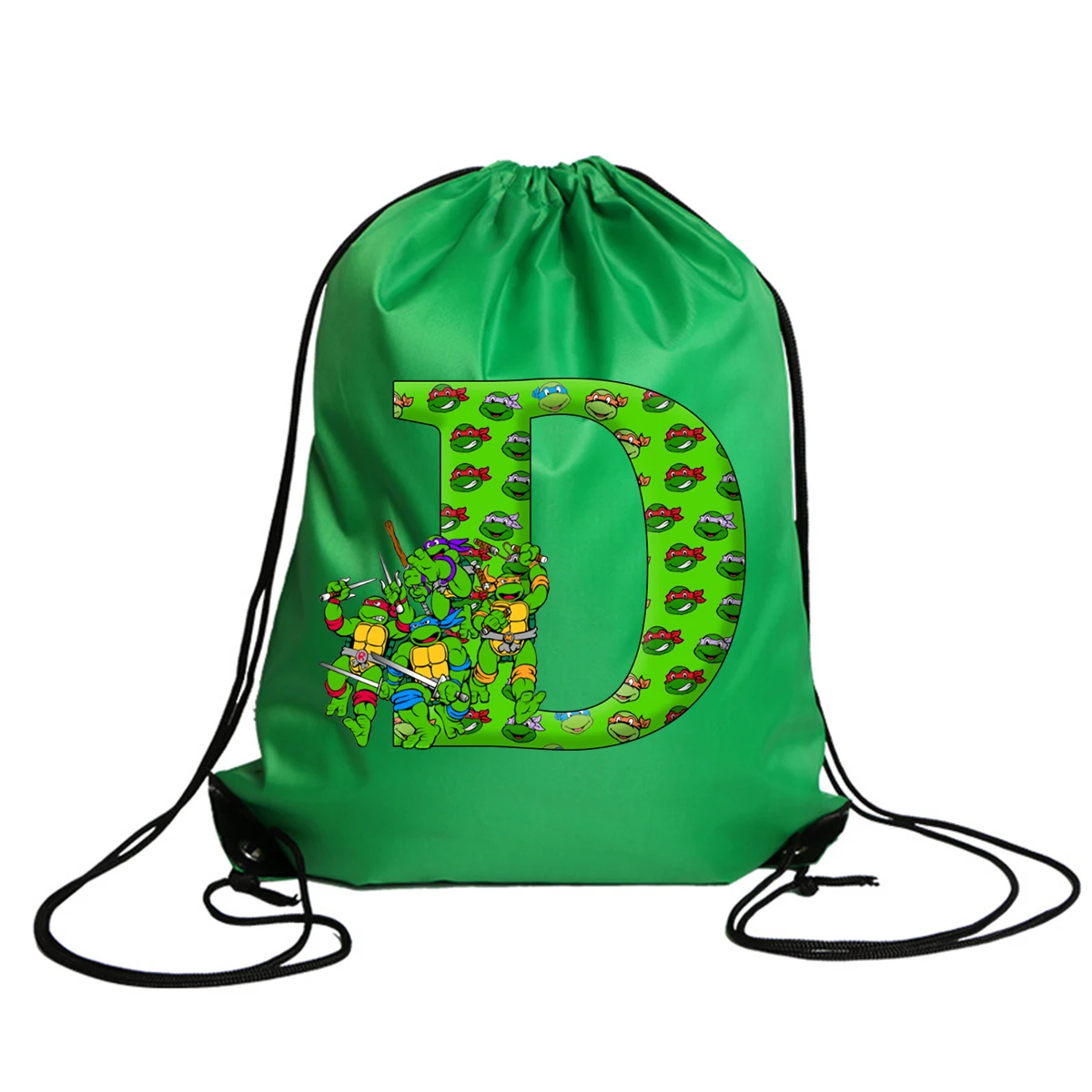 Teenage Mutant Ninja Turtles Drawstring Bag A-Z Letter Storage Bags Anime Drawstring Pouch Party Prop Gift Large Capacity Bag