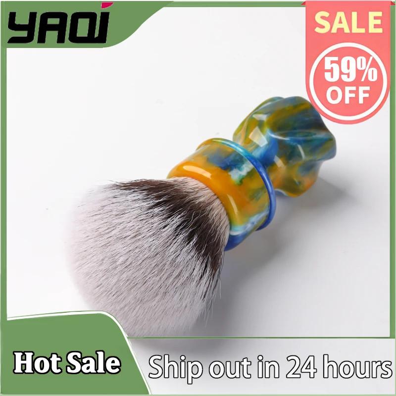 YAQI Starry Night New 28MM Synthetic Hair Mens Wet Shaving Brush - Premium Quality Travel Beard Care Grooming Tool