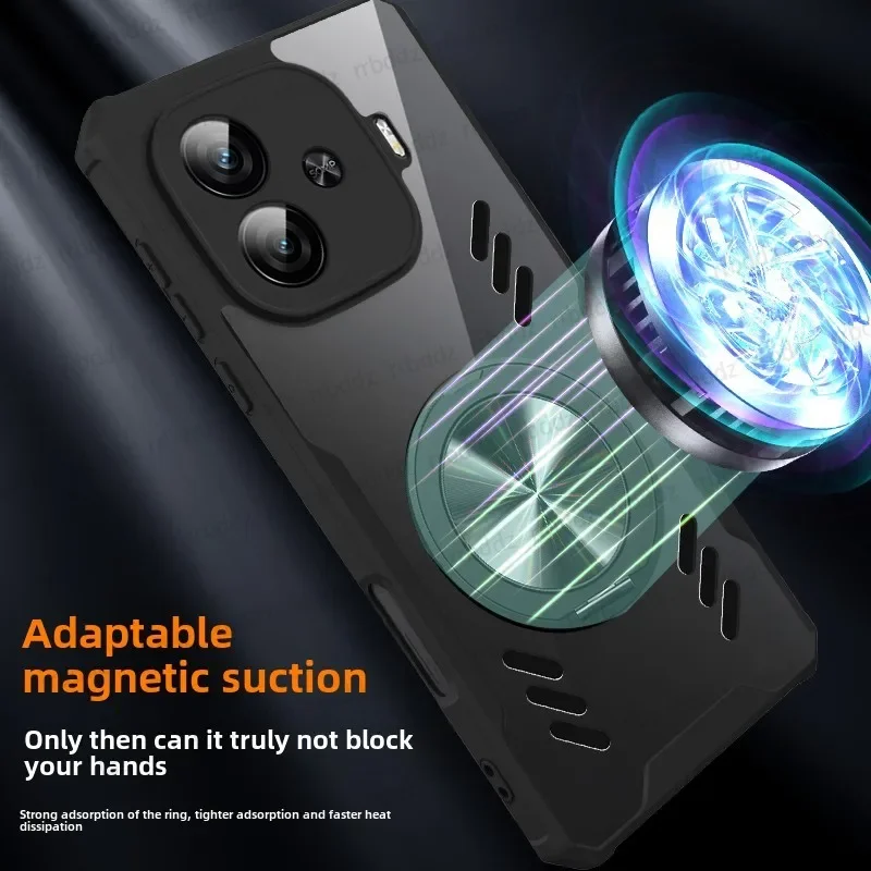 For VIVO IQOO Z9 Z9X Z9 Trubo Plus Strong Magnetic Case -360 ° Rotating Ring Heat Dissipation Phone Case