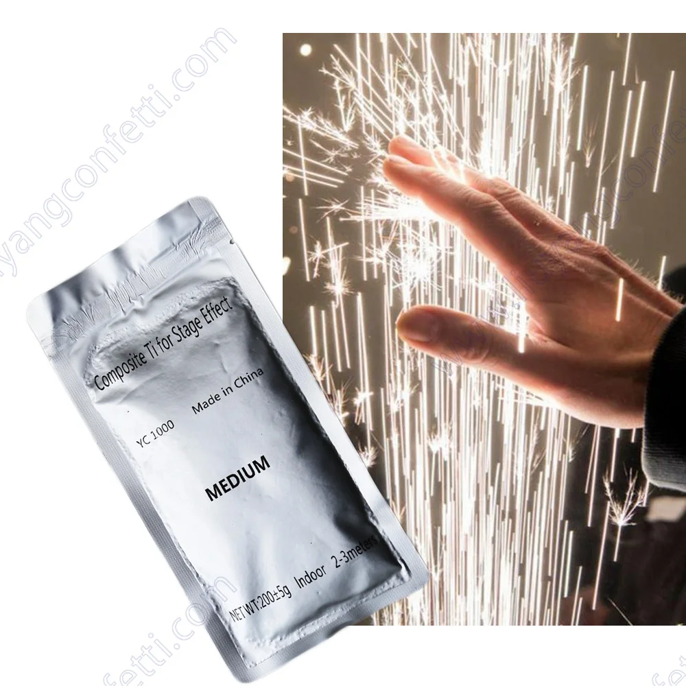 10bags Sparkler Ti Powder 200g indoor outdoor Cold Spark Machine Powder 200g/Bag Fountain Sparkular Machine Consumables Wedding