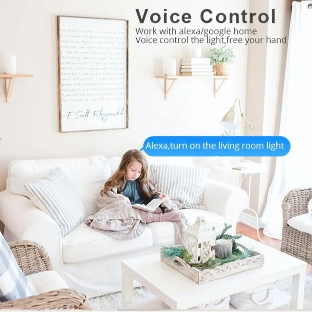 

US Plug WiFi Smart Light Switch Touch Control App Control LED Light Switches Remote Control Single Open Wall Switch