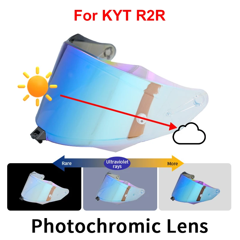 

Photochromic Visor for KYT R2R Helmet Shield Uv Cut Casco Moto Face Shield Visera Windshield