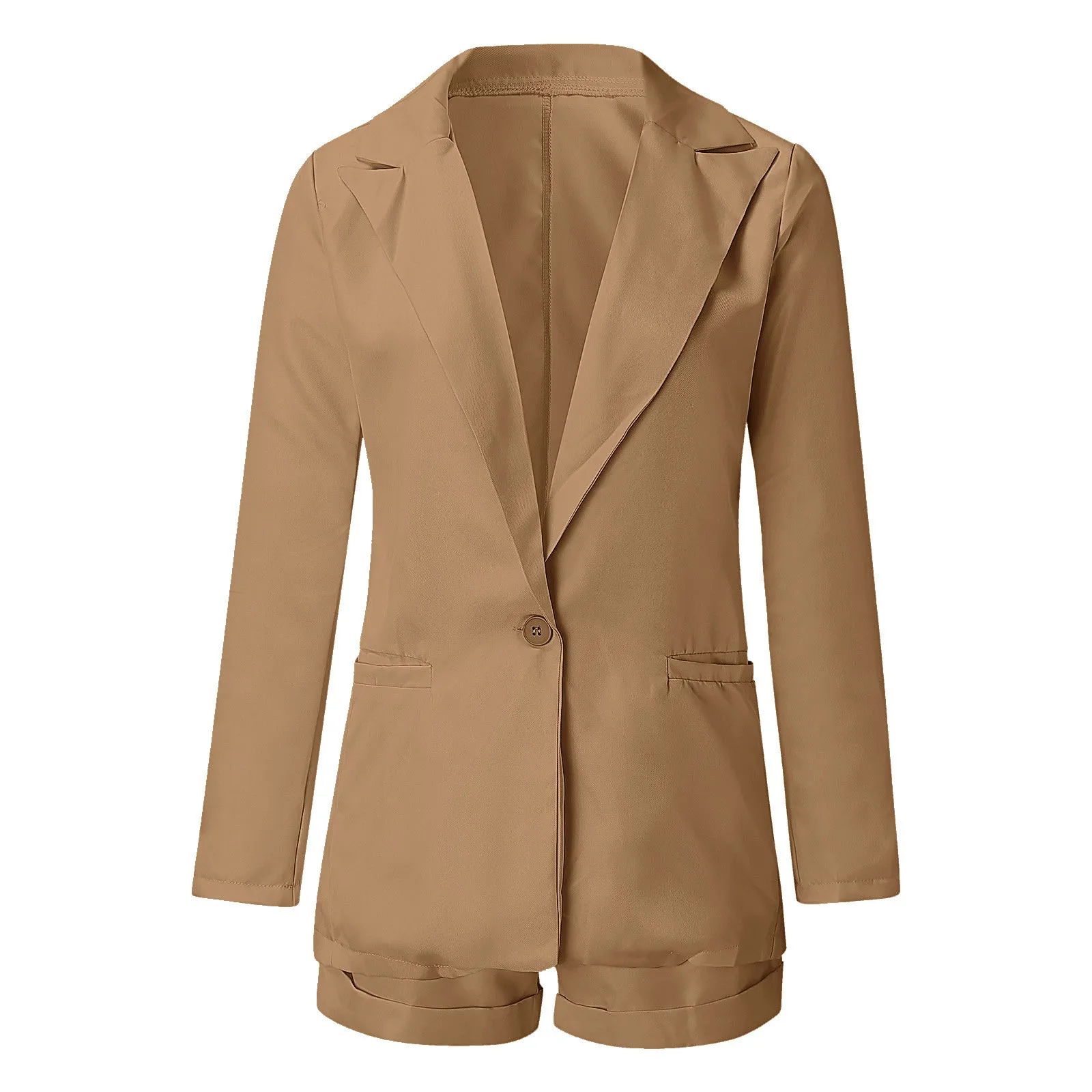 Autumn Street Women\'s Set Long Sleeve Blazer and Shorts Suit Office Lady Tracksuit Two Piece Set Fitness Outfits Office Clothes