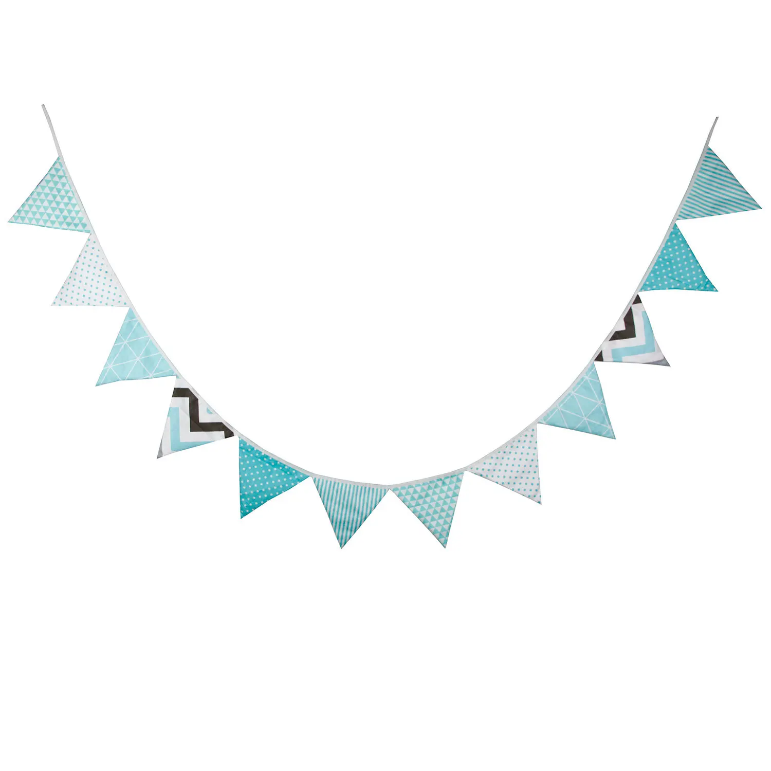 12pcs New Children's Tiffany Blue Birthday Decoration Pennant Cotton Party Children's Room/Wedding/Shooting Background HomeDecor