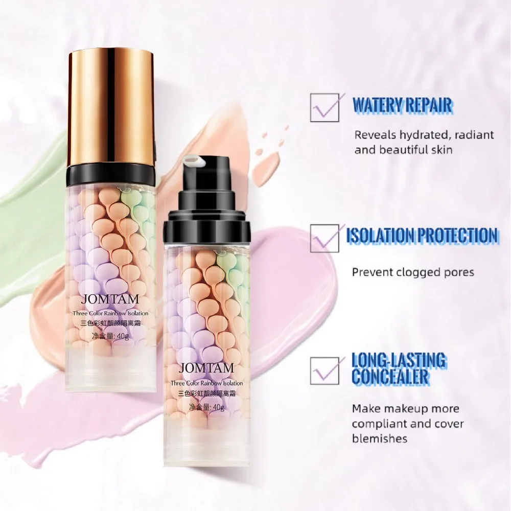 메이크업 프라이머 통기성 BB 크림 끈적이지 않는 페이스 파운데이션 집중 보습 깊은 수분 공급 피부를 밝게 해줍니다