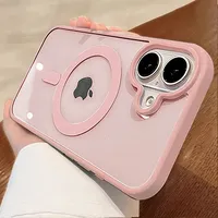 Luxury Acrylic Magsafe Magnetic Clear Case For iPhone 16 15 14 13 12 11 Pro Max 16 Plus Wireless Charge Girls Pink Hard PC Cover