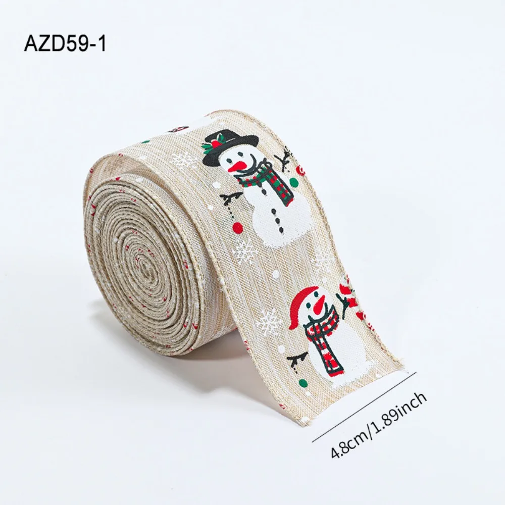 

Cartoon 2M/Roll Christmas Tree Ribbon DIY Reinforced Edge Gift Packaging Webbing Funny Fabric Wreath Making Tool Party Decor