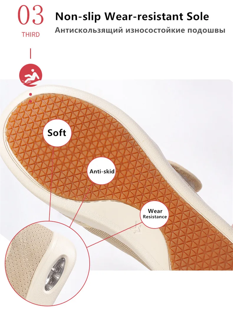 Damen-Sneaker Orthopädische Schuhe für Breite Füße Geschwollene Füße Geh- und Freizeitschuhe Daumenkorrektur Anpassbare Weiche Bequeme Diabetiker-Damenschuhe – Detail 5