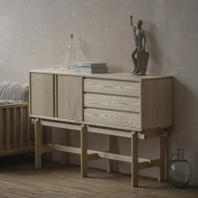 A Living room, household side cabinet, solid wood cabinet character storage, porch cabinet, drawer niche