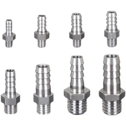 M8 M10 M12 Metric Male Thread To 6mm 8mm 10mm Hose Barb OD 304 Stainless Steel Barbed Pipe Fitting Coupler Connector
