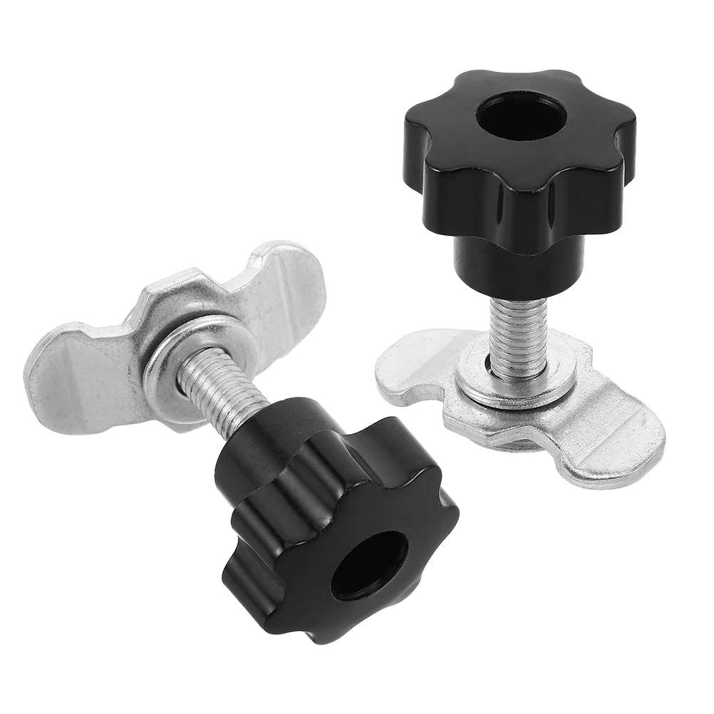 

2pcs Threaded Joint Adjustable Handle Knob Clamping Screw Plastic Grip for RV Camping Car Rail Accessories Umbrella Light Stand