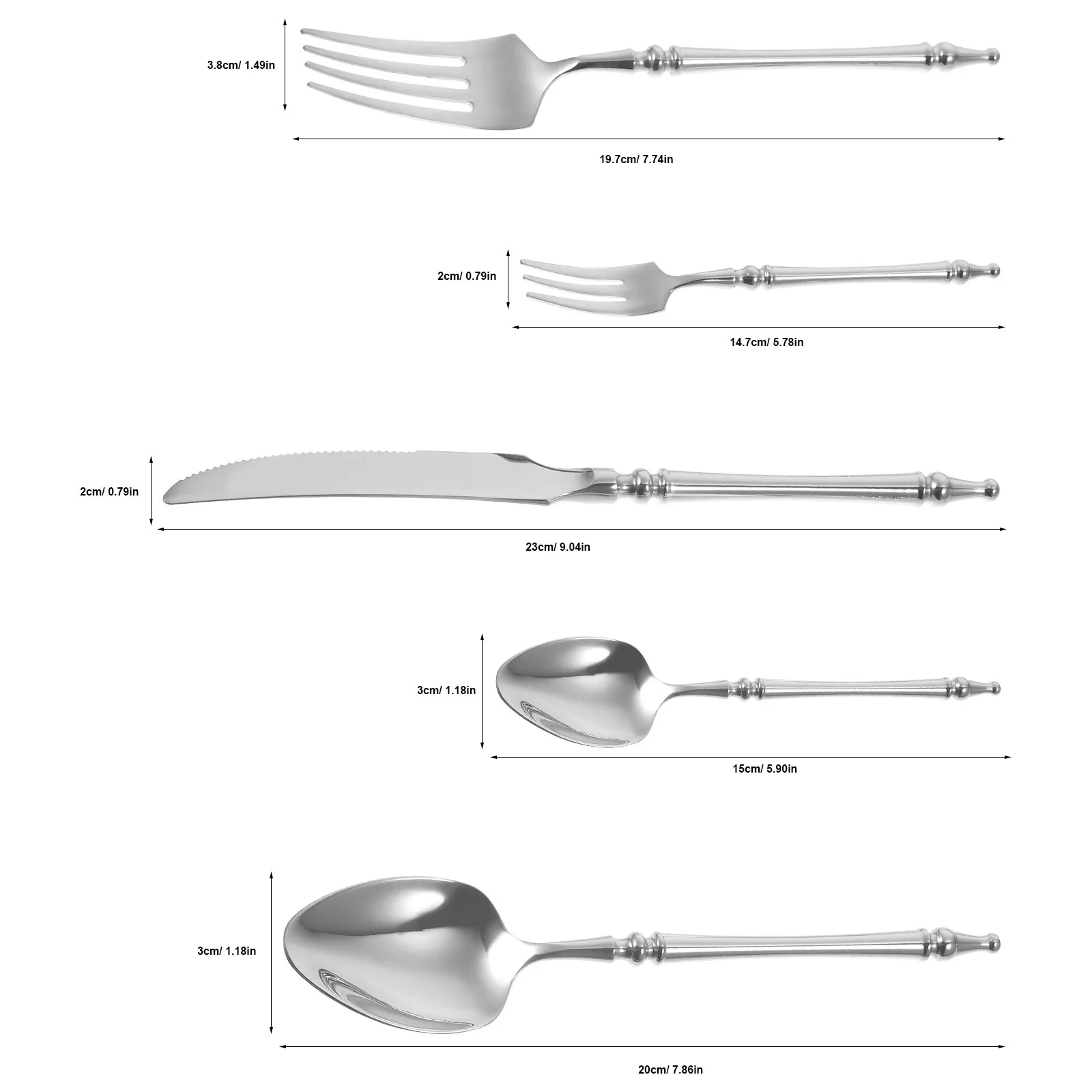 

1Set Stainless Steel Flatware Set Tableware Kit Strong Heat Resistant Cutlery for Daily Use Western Food Reusable Utensils
