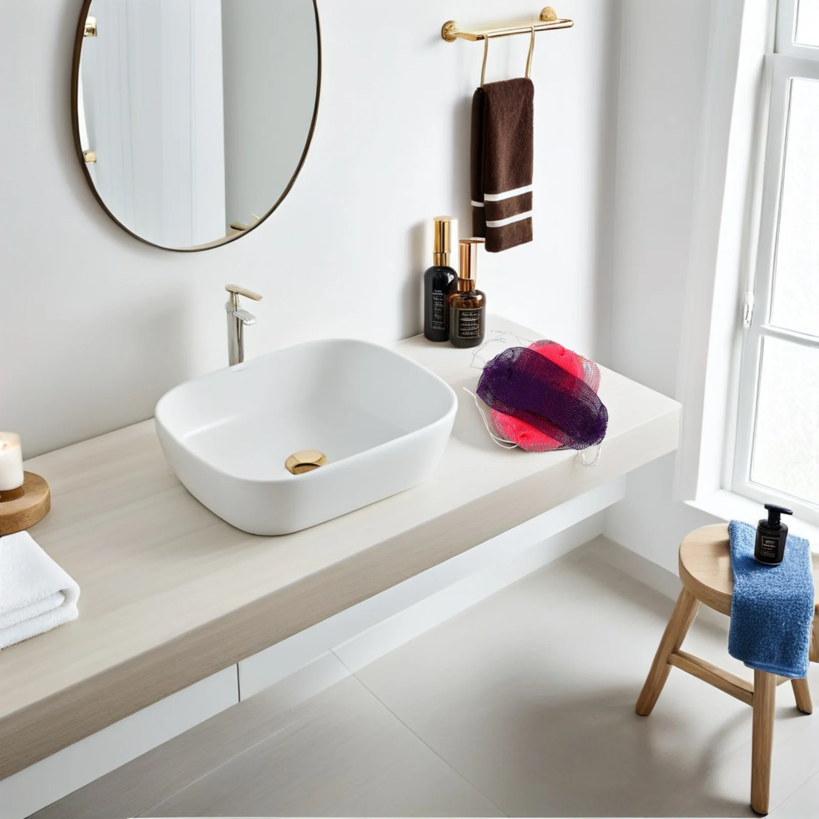 

2Pcs Authentic African Exfoliating Net Sponge for Thorough Body Cleaning Rejuvenating Skin Smoother Shower Scrubber Long Handle