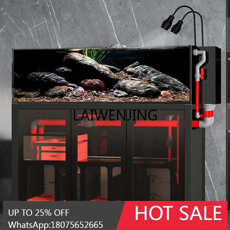 

fish tank aquarium bottom filter living room ultra-white glass ecological sea tank