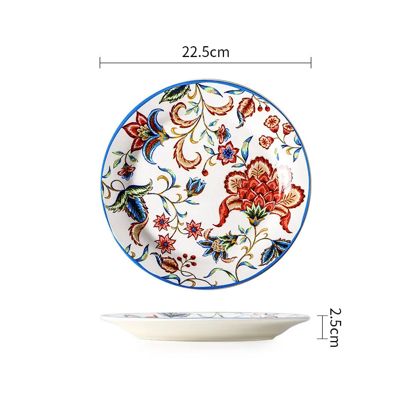 Exquise Keramische Borden Rond Steak Diner Pastabord Onderglazuur Color Serviesgoed Keukenaccessoires Thuissaladeplaat - afbeelding 1