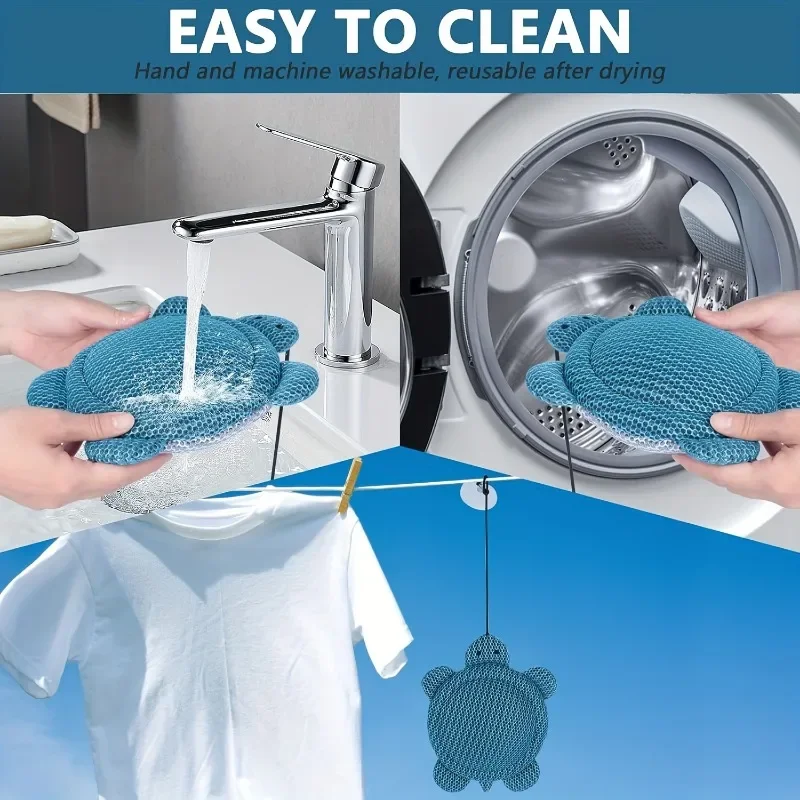 L'absorbeur d'écume de jacuzzi de tortue de mer réutilisable absorbe l'huile, lime visqueuse, maintient l'eau cristalline – Convient aux piscines hors sol