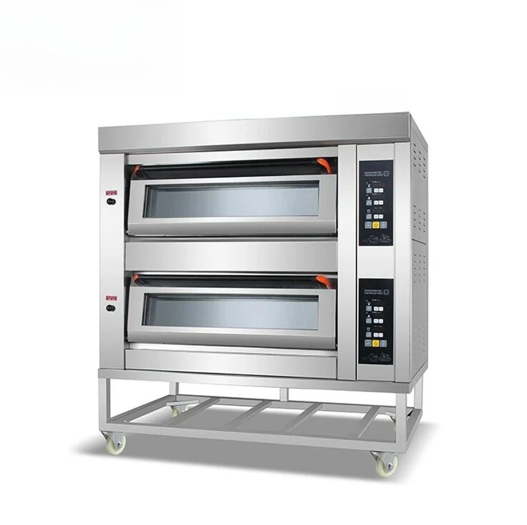 เตาอบแก๊สเชิงพาณิชย์สองชั้นสี่ถาดสำหรับอุปกรณ์ครัว