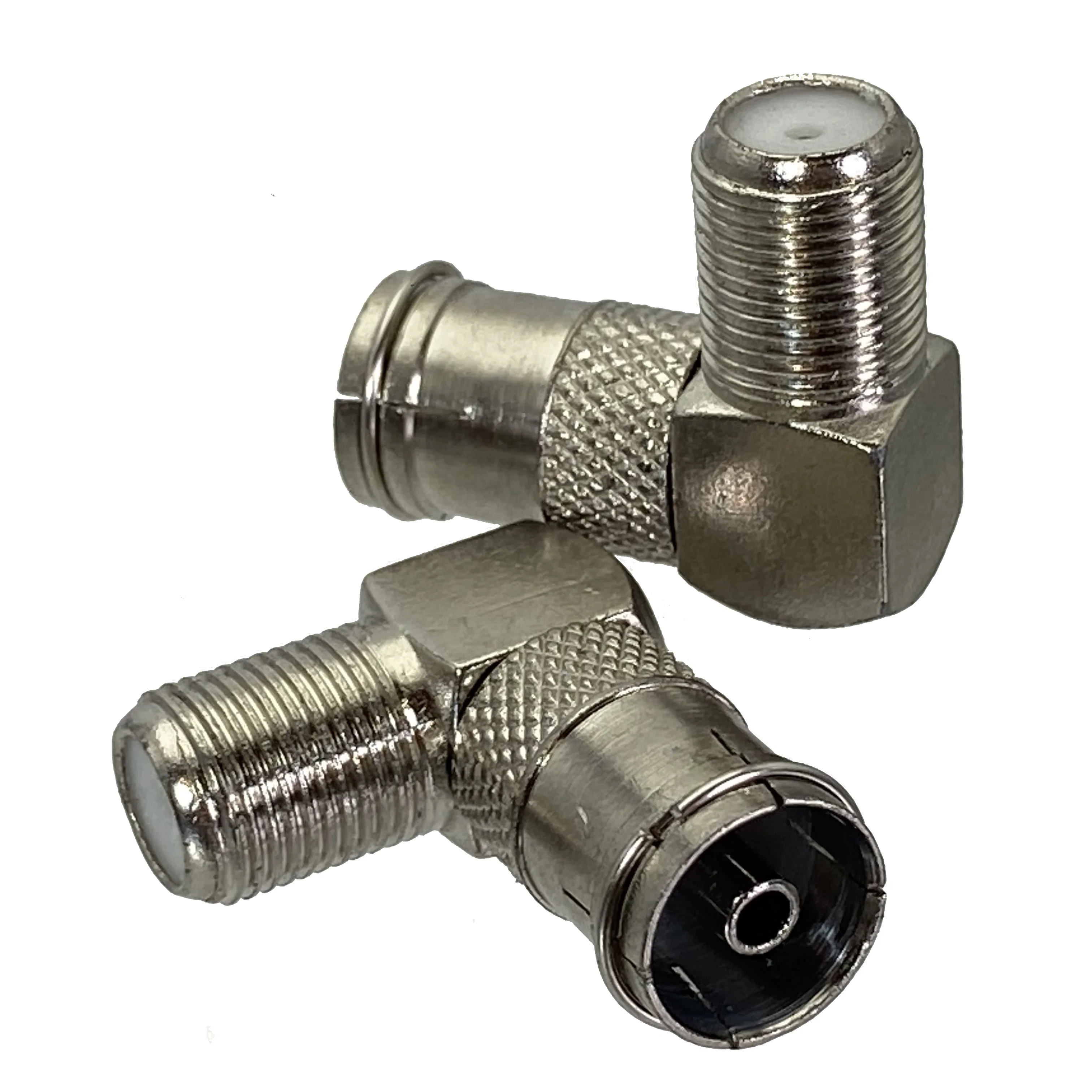 1Pcs F TV Female Jack to IEC PAL DVB-T TV 9.5mm Female right angle RF Coaxial adapter connector Wire Terminals