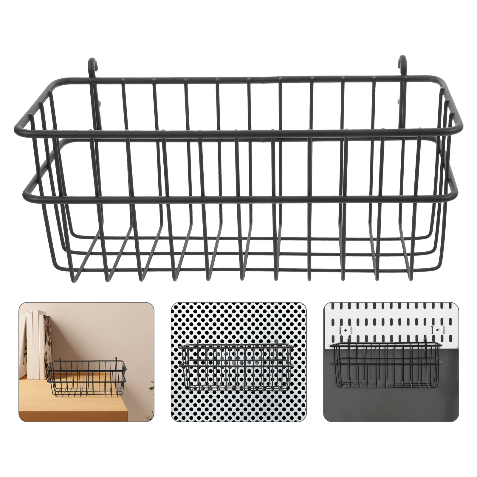 Support de rangement pour panneaux perforés, panier métallique suspendu, bacs à chevilles et paniers, accessoires