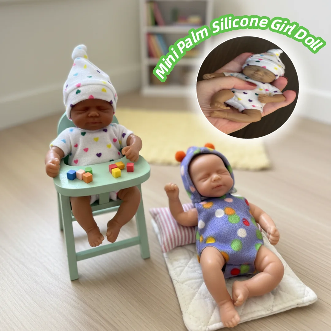 2 Styles/Pascale Mini Palm 6 Inch Washable bebe reborn de silicona Girl Dolls With Paint Skin Lifelike Real Newborn Girl Doll