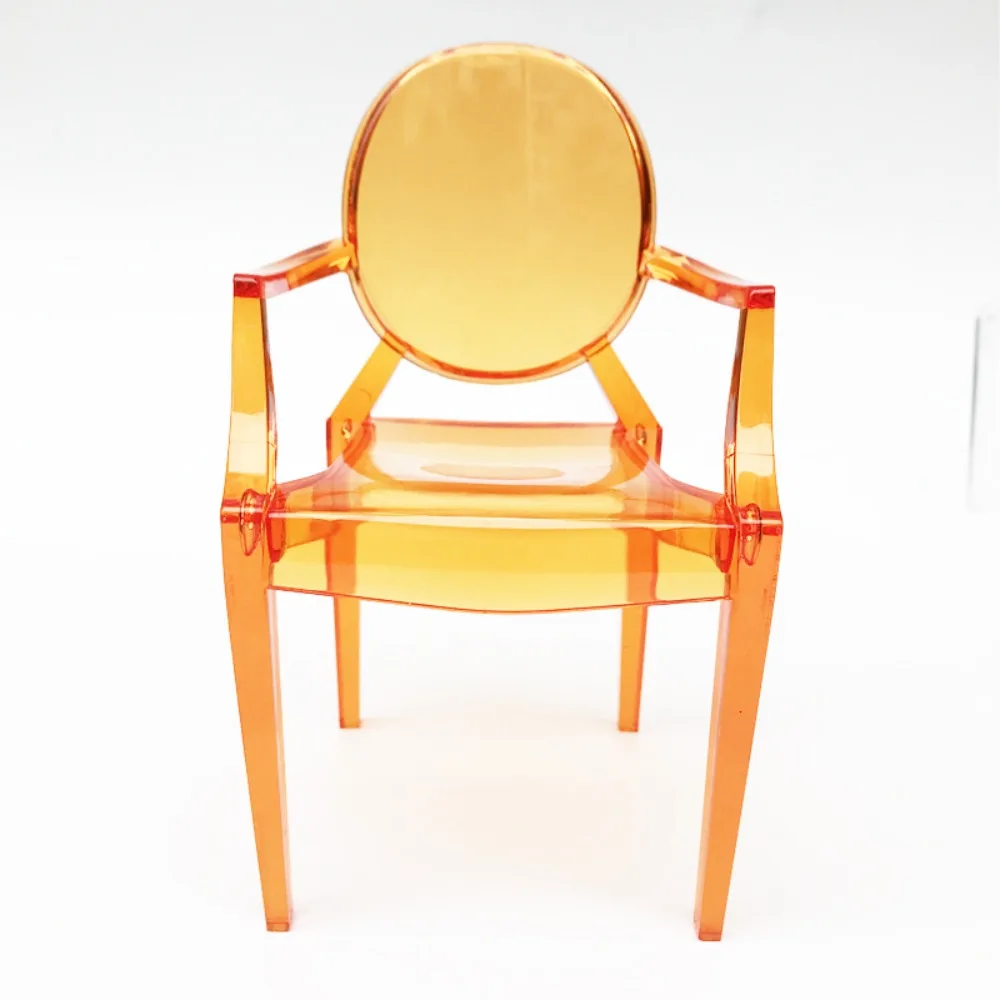 Silla de brazo simulada en miniatura, mueble minimalista, modelo de escena, casa de muñecas, silla de ocio, plástico Multicolor