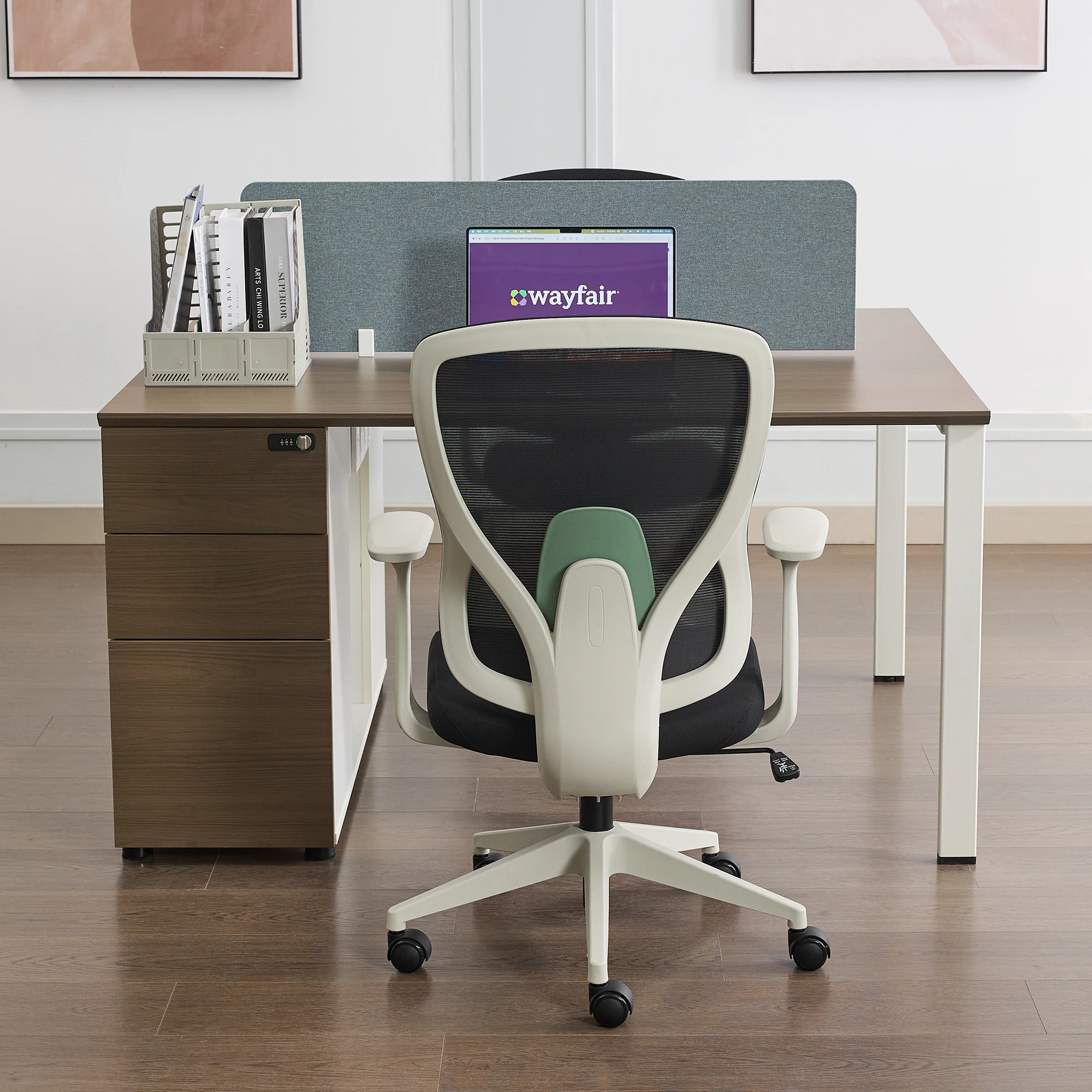 مستودع الولايات المتحدة في الخارج شحن مجاني تصميم وحدات فاخر عالي الجودة خشبي 2 4 أشخاص مكتب مكتب حديث مع خزانة