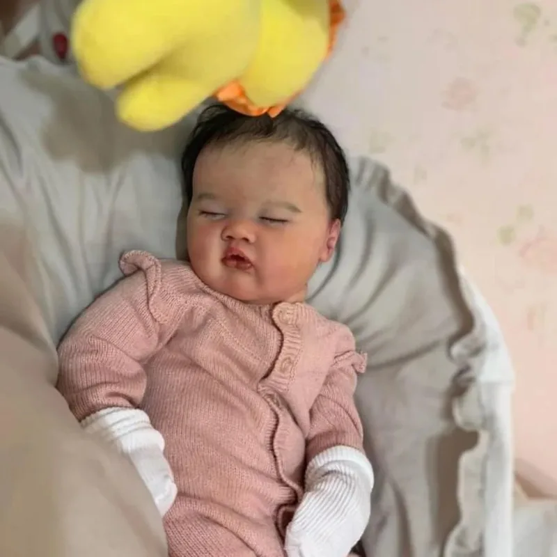 19inch Newborn Baby Doll Reborn Ashia Lifelike 3D Painted Skin with Visible Veins Multi-Layers Collectible Art Doll Bebe Reborn view 2