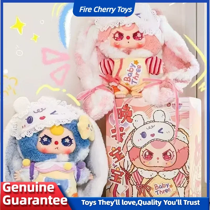 

Origina New Baby Three 400% Good Night Baby Serie Vinyl Pink Blue Anime Figures Desktop Decoration Plush Doll Collect Fun Gift