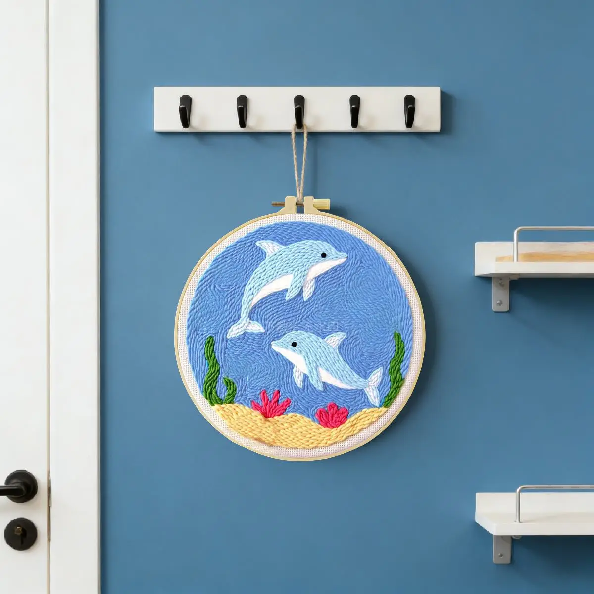 20X20CM/7,87 Zoll Wal-Sticknadel-Set, Stickerei-Kit, Strickstickerei, DIY, handgemachtes Geschenk, Nähkunst – Detail 2