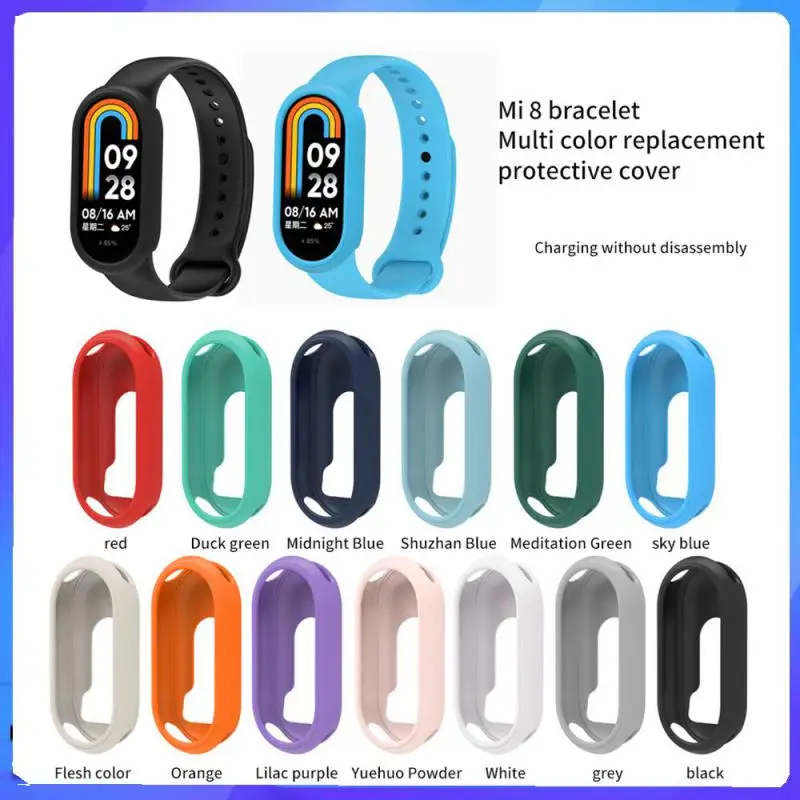 Silicone Shock-Proof Protector For Xiaomi Mi Band 8 Smart Watch Accessories Anti-Shock Watch Shell Without Screen Protector