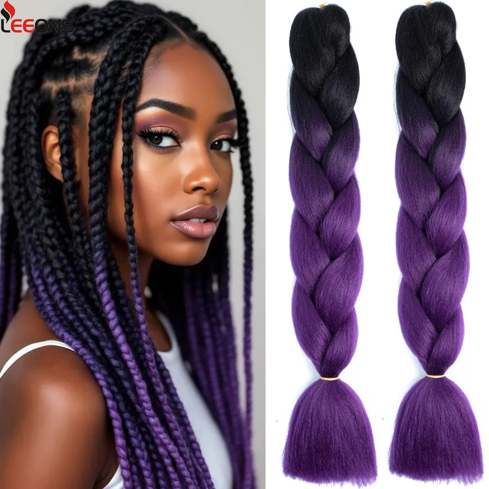 5 قطعة/الوحدة 24 بوصة أومبير اللون 100 جرام الضفائر الشعر الاصطناعية قبل امتدت جامبو تجديل وصلات شعر للنساء لتقوم بها بنفسك ضفائر شعر #1