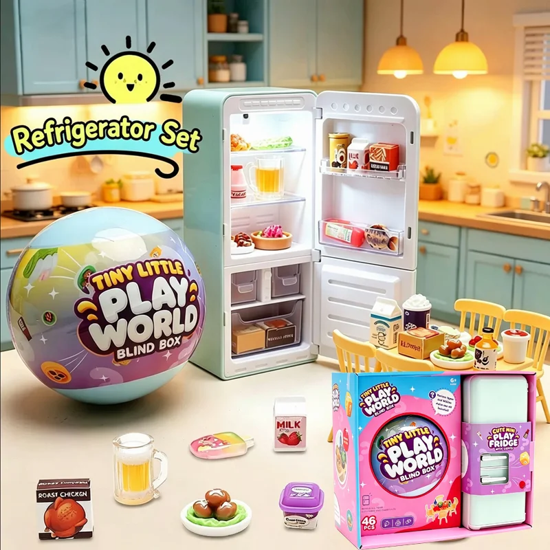 2026 New Mini Fridge Blind Box Toy Set  Random Mini Food Models, Micro Table Chair Pretend Play,Creative Capsule Surprise Balls - view 2