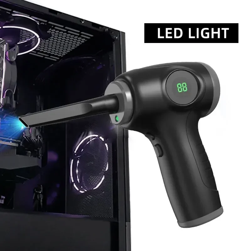 

Motorcycle Handheld Rechargeable Vacuum Cleaner and Home Portable Dual Purpose Hair Dryer Compressor Gun with LED Display USB