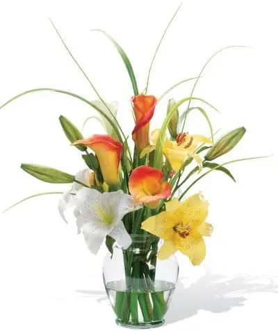 

Calla & Day Lily Silk Flower Accent