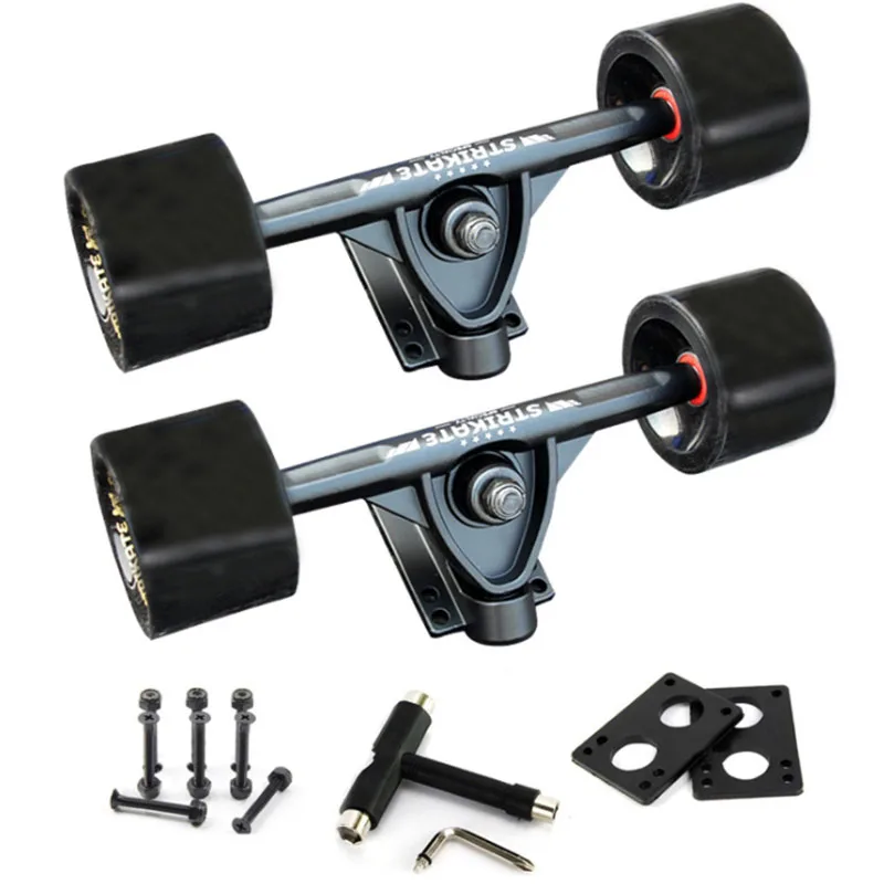 

STRIKATE 2 Pcs 7 Inch Skateboard Bracket Kate Truck Longboard Truck Aluminum Alloy With 70X51mm Big Wheels