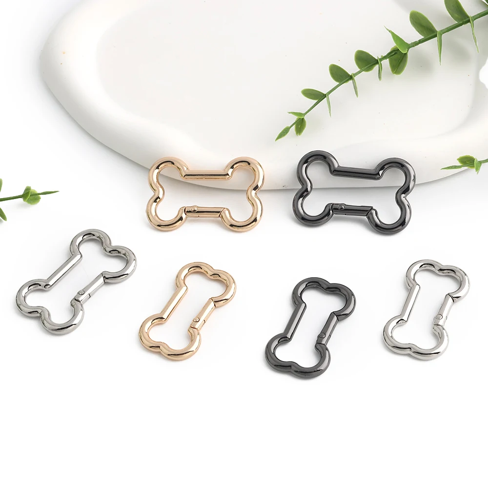 10/30/100PCS Bone Shape Open Metal Buckles Carabiner Clip Keyring Buckle For Key Chain Backpack Handbag Purse Strap Accessories