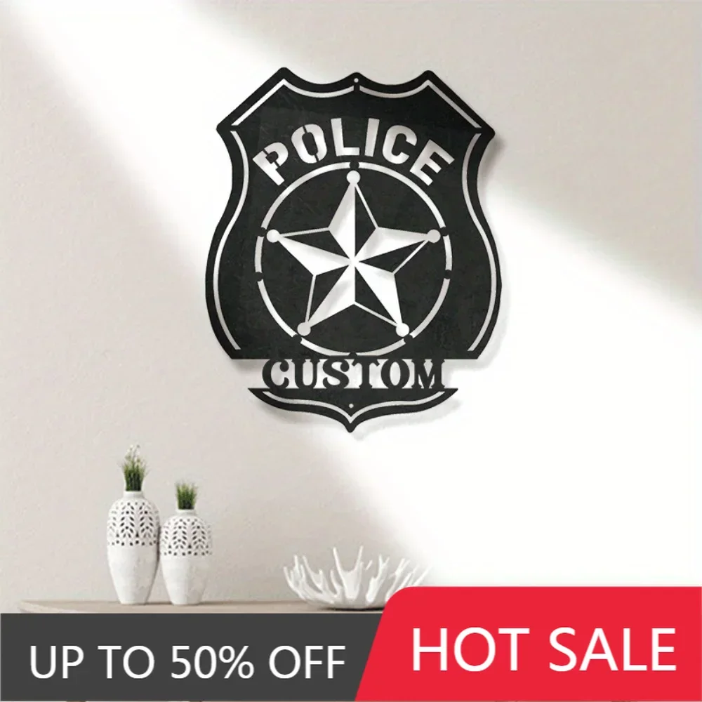 

1PC Exclusive Tailorable Vintage Military Style Metal Sign Custom Text Matte Black Iron Detachable Reusable Power - free Home De