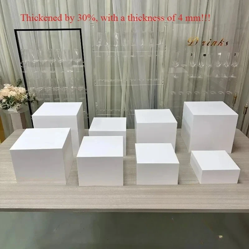 

Acrylic Stackable Buffet Riser Cube,Wedding Party Cake Display Stand,Tiered Dessert Tray,Food Serving Box for Home Decor 4mm